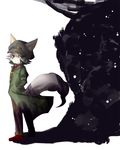  &dagger; blue_eyes canine clothed clothing coat cross fox hat looking_at_viewer male mammal pants shinobe shoes solo standing 