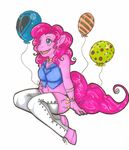 anthrofied balloon blue_eyes cutie_mark deejayhan equine equine_legs female friendship_is_magic fur hair hooves horse mammal mane messy_hair my_little_pony open_mouth pink_fur pink_hair pinkie_pie_(mlp) pinup plain_background pony pose solo tail white_background 