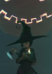 candle cypherone female green_eyes hat human looking_at_viewer magic_user mammal not_furry smile solo weapon witch witch_hat 