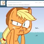  applejack_(mlp) ask_jappleack cowboy_hat equine female feral freckles friendship_is_magic green_eyes hair hat horse hotdiggedydemon jappleack long_hair mammal my_little_pony pony ponytail solo tumblr 