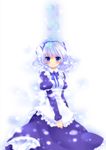  bad_id bad_pixiv_id blue_eyes flower headdress highres holding holding_flower konno_kengo long_hair looking_at_viewer maid maid_headdress original ribbon silver_hair smile solo standing twintails 