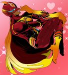  blown_kiss cape dark_skin dark_skinned_male elbow_gloves fire_emblem_(tiger_&amp;_bunny) gloves high_heels kamiya_(mouri) lipstick makeup male_focus nathan_seymour pink_lipstick shoes solo spandex superhero tiger_&amp;_bunny 