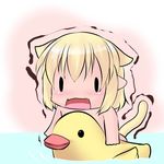  animal_ears bath cat_ears cat_tail chibi hoshizuki_(seigetsu) kemonomimi_mode minigirl mizuhashi_parsee nude puru-see rubber_duck solo tail touhou trembling water |_| 