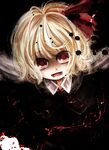  blonde_hair bow hair_bow inkblot kurona looking_at_viewer open_mouth red_eyes rumia solo touhou 