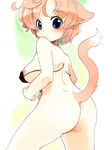  animal_ears ass blush breasts from_behind fuyuno_mikan looking_at_viewer looking_back medium_breasts short_hair solo 