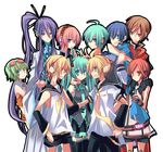  6+boys ahoge aqua_eyes aqua_hair blonde_hair blue_eyes blue_hair blue_scarf brown_eyes brown_hair detached_sleeves genderswap genderswap_(ftm) green_hair gumi gumiya hatsune_miku hatsune_mikuo kagamine_len kagamine_rin kagamine_rinto kaito kamui_gakupo long_hair male_focus md5_mismatch megurine_luka megurine_luki meiko meito mikiya multiple_boys necktie pima_mashiro pink_hair ponytail purple_hair red_eyes red_hair scarf sf-a2_miki short_hair smile twintails vocaloid 