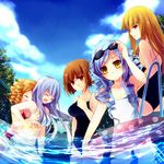  blonde_hair brown_hair cornelia_(umineko) dlanor_a_knox drill_hair eiserne_jungfrau gaap gertrude hime_cut innertube lavender_hair long_hair multiple_girls one-piece_swimsuit pool red_eyes school_swimsuit short_hair silver_hair suzushiro_kurumi swimsuit umineko_no_naku_koro_ni virgilia yellow_eyes 