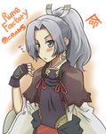  blush character_request gloves grey_eyes grey_hair harvest_moon mikoto_(rune_factory) mikoto_(rune_factory_oceans) ponytail rune_factory rune_factory_oceans 
