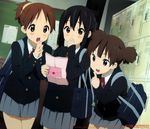  :d :o bag highres hirasawa_ui horiguchi_yukiko k-on! multiple_girls nakano_azusa open_mouth round_teeth school_uniform smile suzuki_jun teeth 