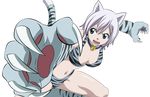  bell blue_eyes fairy_tail kemonomimi lisanna nekomimi short_hair solo tail transparent_png vector_trace white_hair 