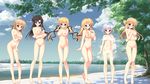  6girls artist_request beach breasts erect_nipples large_breasts manatsu_no_yoru_no_yuki_monogatari multiple_girls nipples nude oppai shy tagme vagina 