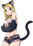  bell blonde blush fairy_tail kemonomimi long_hair lucy_heartphilia nekomimi solo tail transparent_png vector_trace 