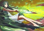  female green_hair long_hair nitroplus saya saya_no_uta solo wings 