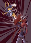  2girls anthro axe battle bleedman kenonomimi oppai seiryuga weapon 