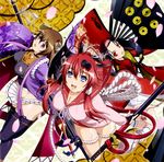  hyakka_ryouran_samurai_girls sanada_yukimura_(hyakka_ryouran) tagme thighhighs tokugawa_sen yagyuu_juubei_(hyakka_ryouran) 