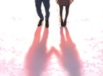  5_nenme_no_houkago couple female foot_ribbon holding_hands kantoku male miniskirt pantyhose shadow 