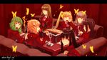  6+girls asmodeus beelzebub belphegor black_hair blonde breasts brown_hair cleavage curly_hair food green_hair hair_ornament large_breasts leviathan_(umineko) long_hair lucifer mammon multiple_girls oppai ponytail red_eyes satan side_ponytail stakes_of_purgatory twin_tails umineko_no_naku_koro_ni 