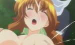  1girl areolae belly blush breasts brown_hair cleavage erect_nipples exhausted eyes_closed grope huge_belly huge_breasts inverted_nipples mask milk_squirt ninja nipples nude open_mouth open_shirt oppai outdoors park pregnant raep rape_rape_rape ready_to_pop wince 