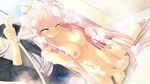  blush breasts censored eyes_closed game_cg large_breasts nekomimi nipples nude oppai pink_hair shampoo shower soap source_request tagme washing 