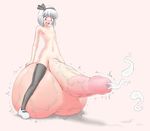  artist_request balls futanari ghost gigantic_penis huge_testicles konpaku_youmu latex pettanko short_hair silver_hair tears topless touhou urethral_insertion veiny_penis what 