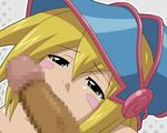  artist_request blonde blue_eyes dark_magician_girl fellatio hat tagme yugioh 