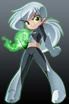  bleedman danny danny_phantom ghost gloves green_eyes loli ponytail powers smile white_hair 