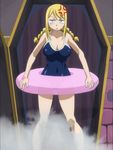  alternate_costume blonde breasts fairy_tail large_breasts lucy_heartphilia one-piece_swimsuit screen_capture stitched thighs 