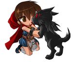  bleedman brown_hair demon hood lick loli playing puppy red_hood 