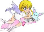  blonde bunny loli pillow tail wings 