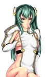  green_eyes green_hair hand_on_breast original twin_tails zealt 