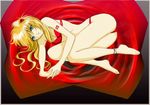  ankle_bracelets asuka_langley barefoot bikini blonde blue_eyes cleavage feet long_hair lying mizugi neon_genesis_evangelion on_side oppai oshiri 