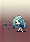  blue_eyes cecile_absentia chibi cover_page earrings long_hair magus_tale pointed_ears purple_eyes shirt skirt tenmaso 