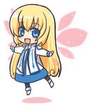  1girl blonde_hair chibi colette_brunel collet_brunel female full_body long_hair lowres open_mouth simple_background solo tales_of_(series) tales_of_symphonia white_background wings 