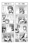  4koma :&lt; ^_^ closed_eyes comic greyscale minami_(colorful_palette) monochrome multiple_4koma multiple_girls original sawatari_riko takanashi_kiyomi translated trouble_spirit! twintails yokomiya_satsuki 