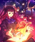  6+girls asmodeus beelzebub belphegor black_hair blonde_hair blue_eyes book crown leviathan_(umineko) lucifer magic mammon misti multiple_girls red_eyes red_hair sakutarou satan silver_hair stakes_of_purgatory twintails umineko_no_naku_koro_ni ushiromiya_ange ushiromiya_maria 