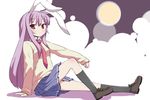  alternate_costume animal_ears bunny_ears contemporary hama_chon long_hair necktie purple_hair red_eyes red_neckwear reisen_udongein_inaba school_uniform solo touhou 