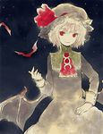  alternate_costume bat bat_wings hat kintaro red_eyes remilia_scarlet smile solo touhou white_hair wings 