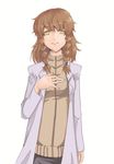  alternate_hairstyle amane_suzuha aryus braid brown_hair coat labcoat long_hair solo steins;gate twin_braids yellow_eyes 