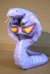  arbok blue_eyes cobra feral forked_tongue jewzeepapercraft long_tongue markings nintendo paper_mache papercraft pok&#233;mon pok&eacute;mon purple purple_body real reptile scalie snake tongue tongue_out video_games 