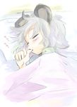  animal_ears bed blush closed_eyes face grey_hair hands lying mouse_ears nazrin on_side sape_(saperon_black) short_hair sketch sleeping solo thumb_sucking touhou under_covers 