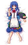  bad_id bad_pixiv_id dakimakura food fruit full_body hat hinanawi_tenshi long_hair lowres lying peach pixel_art solo tome_(wolf) touhou 