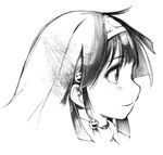  alluka_zoldyck androgynous bad_id bad_pixiv_id blush closed_mouth greyscale hairband hunter_x_hunter male_focus monochrome otoko_no_ko portrait profile sketch smile smiley_face solo topo_(bacchustab) 