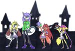  anthro antropomorfic blue_eyes canine dog fenn fluffy_tail grey grey_hair hair invalid_tag k9 lester lesterhusky long_hair male mammal multi-colored_body multicolored_clothing purple purple_hair red_body red_hair tail yellow_body 