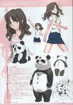  &gt;_&lt; arima_miyako artbook brown_hair casual closed_eyes green_eyes long_hair master_panda melty_blood panda scan skirt takeuchi_takashi teenage tsukihime 