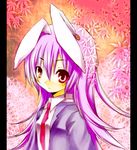  animal_ears bad_id bad_pixiv_id between_breasts breasts bunny_ears buttons long_hair mikoko_(mg2) necktie purple_hair red_eyes red_neckwear reisen_udongein_inaba solo touhou 