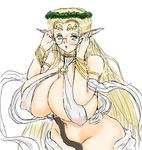  1girl bespectacled blonde_hair bottomless bracelet breasts celestine_le_cruz celestine_lucullus curvy earrings elf erect_nipples female glasses green_eyes hair_ornament head_ hips huge_breasts jewelry kisiz kuroinu_kedakaki_seijo_wa_hakudaku_ni_somaru kuroinu_~kedakaki_seijo_wa_hakudaku_ni_somaru~ long_hair long_pointy_ears lots_of_jewelry lucullus_celestine mound_of_venus navel nipples no_panties plump pointy_ears puffy_nipples see-through simple_background sketch solo very_long_hair white_background wide_hips 