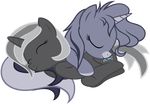  alpha_channel black_body couple cutie_mark duo equine eyelashes eyes_closed female feral friendship_is_magic grey_body grey_hair hair horn lesbian long_hair mammal maximillianveers moongaze multi-colored_hair my_little_pony nabbie_lynx plain_background purple_hair short_hair sleeping smile transparent_background unicorn 