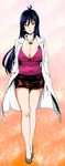  blue_hair breasts cleavage highres huge_breasts labcoat legs maken-ki maken-ki! miniskirt nijou_aki skirt takeda_hiromitsu 