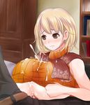 ashley_graham blonde_hair blush breasts brown_eyes censored character_request cum cum_in_clothes cum_on_clothes huge_breasts paizuri paizuri_under_clothes penis penis_under_clothes ponzu_yuki resident_evil resident_evil_4 short_hair sweater 