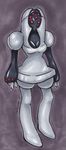  black breasts cleavage clothed clothing dress female grey human humanized legendary_pok&#233;mon mammal metal nickyflamingo nintendo pok&#233;mon pok&eacute;mon red_eyes registeel solo video_games white_body 